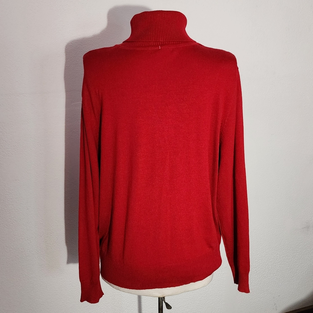 Retrology Long Sleeve Turtleneck Sweater Red Size XL - Picture 7 of 14